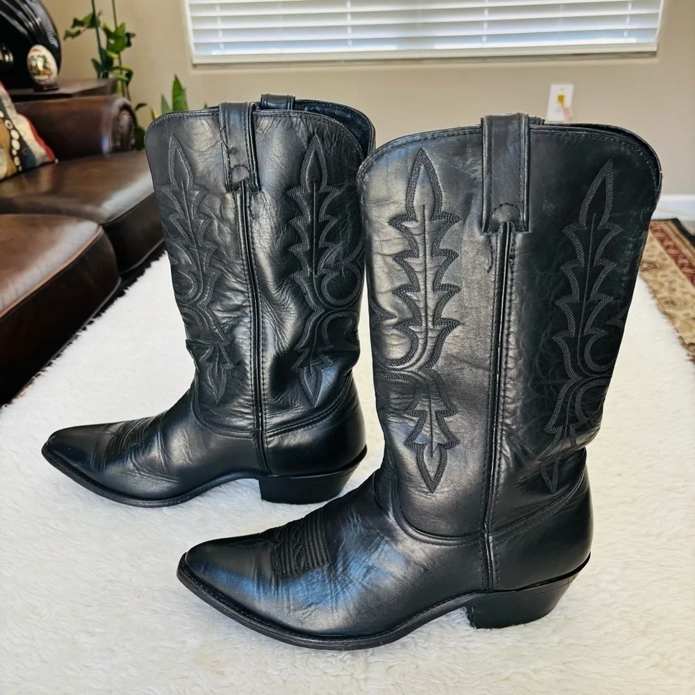 Code West Black Leather Women’s Western Cowboy Boots size 9.5